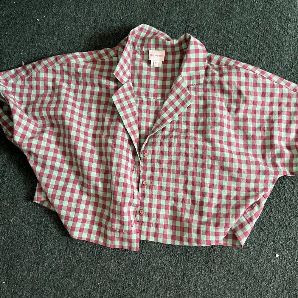 Find Me Now Spring Gingham Top (Medium) M
